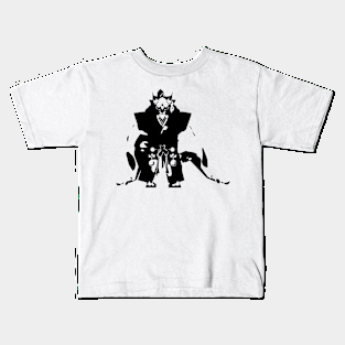 Beast Monk minimal silhouette white Kids T-Shirt